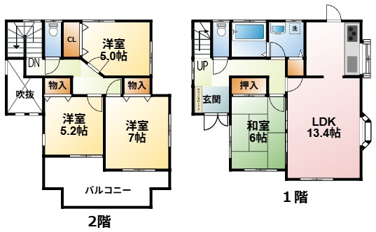 前之内980　中古戸建の間取り