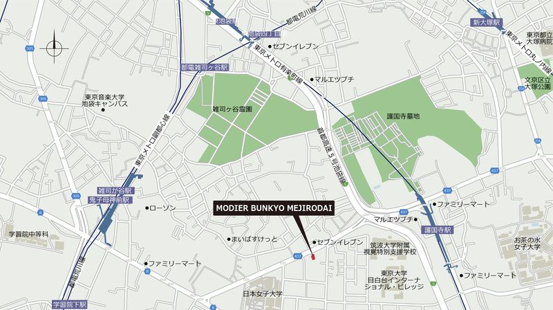 ＭＯＤＩＥＲ　ＢＵＮＫＹＯ　ＭＥＪＩＲＯＤＡＩの地図
