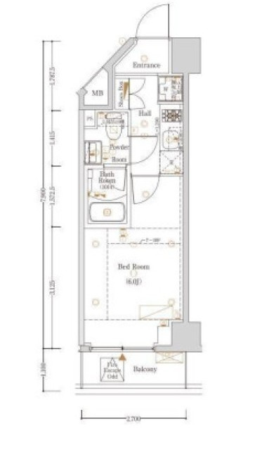 川崎市多摩区登戸の賃貸マンションの間取り