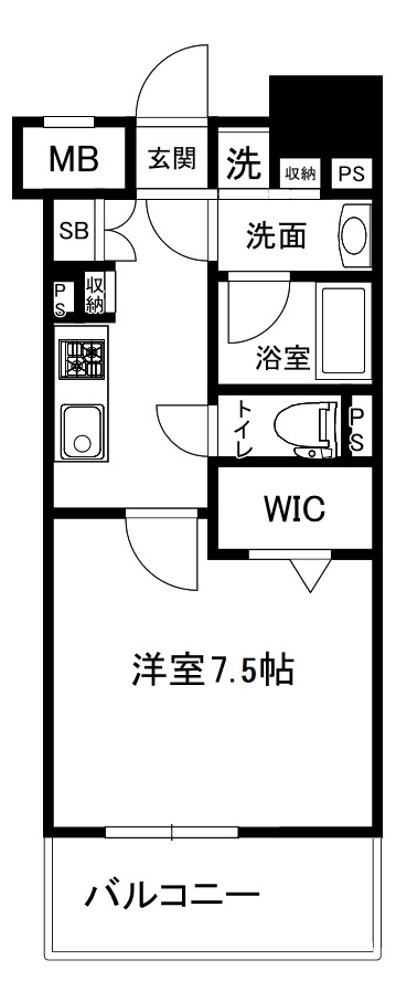 大阪市中央区南船場３丁目の賃貸マンションの間取り