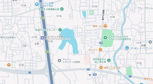 羽曳野市野　第5期　新築一戸建ての地図
