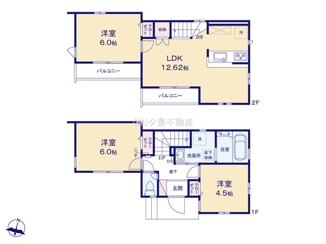《仲介手数料無料》西東京市向台町１丁目6-49新築一戸建て‎ブルーミングガーデンの間取り