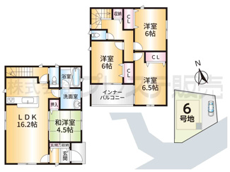 【間取り】 | 大和郡山市箕山町の新築一戸建 全６区画 | ６号地間取図