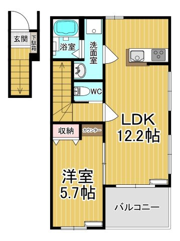 【間取り】 | Park Forest(パークフォレスト）B | カップルさんにオススメのお部屋です♪