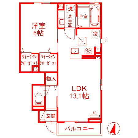 藤沢市湘南台２丁目のアパートの間取り