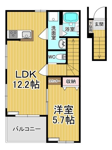 【間取り】 | Park Forest(パークフォレスト）B | カップルさんにオススメのお部屋です♪