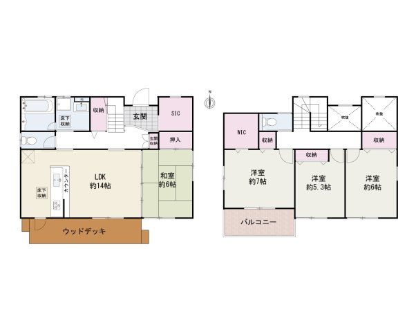 泉南郡熊取町つばさが丘西2丁目　中古戸建の間取り