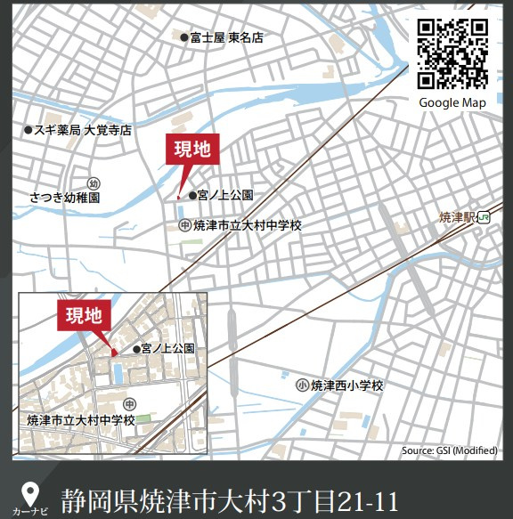 焼津市大村3丁目の地図