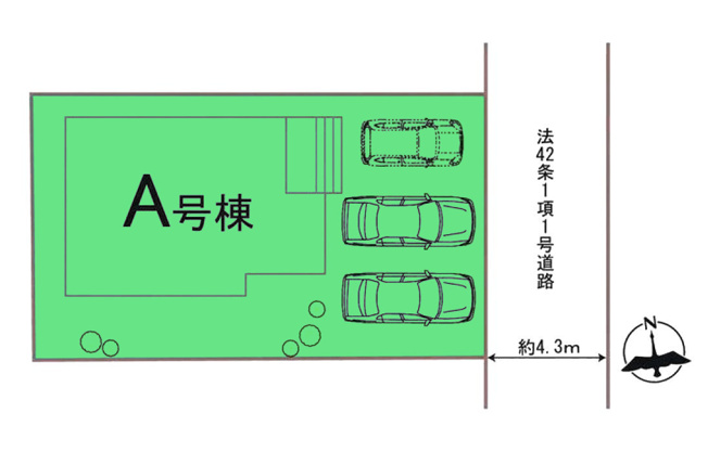 【区画図】 | ハートフルタウン高崎市倉賀野町400ーA | 倉賀野駅まで1.2Km！フレッセイまで徒歩7分！