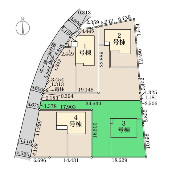 【区画図】 | リーブルガーデン.S渋川市第19金井ー③ | フレッセイまで徒歩10分圏内！敷地面積はゆったり125坪♪