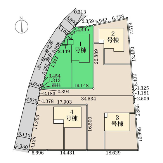 【区画図】 | リーブルガーデン.S渋川市第19金井ー① | フレッセイまで徒歩10分圏内！