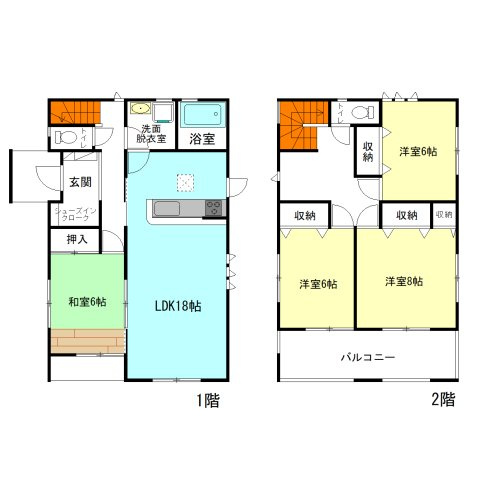 【間取り】 | リーブルガーデン.S渋川市第19金井ー① | 全居室６帖以上！水回りを最短距離で結んだラクラク家事同線！