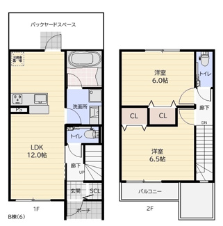 【間取り】 | （仮称）清瀬市中里５丁目テラス　Ｂ棟