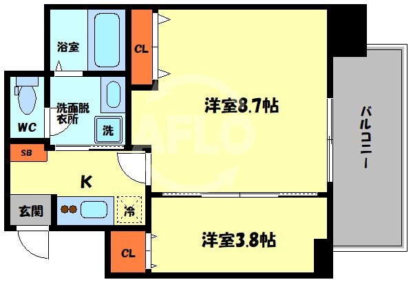ヴィラ・セレーノ玉造本町　真田山小学校の間取り|ヴィラ・セレーノ玉造本町　間取り