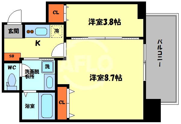ヴィラ・セレーノ玉造本町　真田山小学校区の間取り|ヴィラ・セレーノ玉造本町　間取り