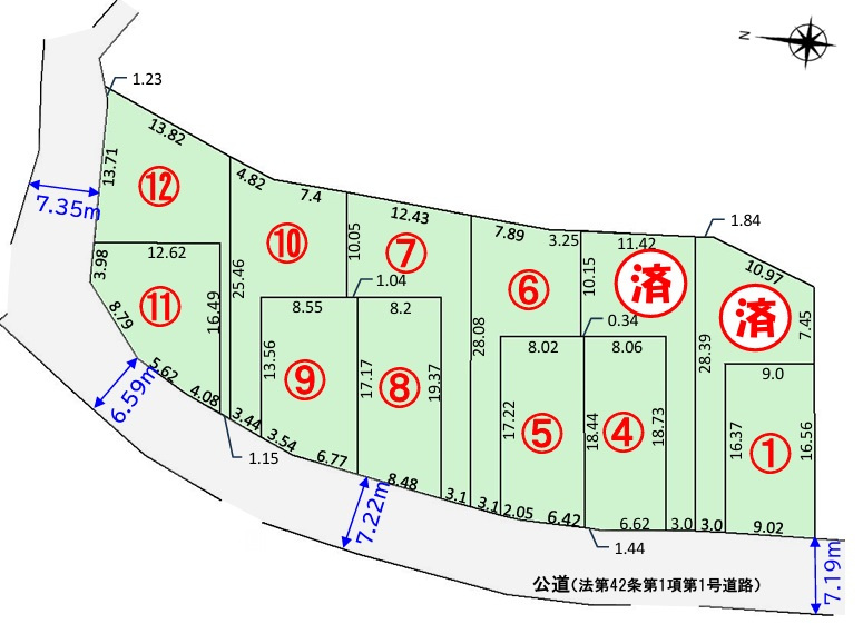藤沢市用田　建築条件なし　売地　8号地の土地図|土地図◇