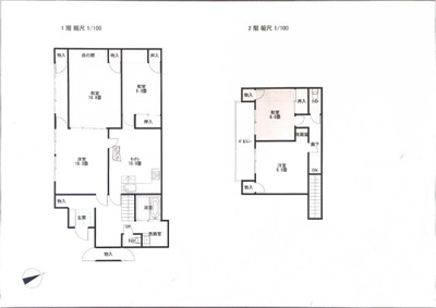 【区画図】 | 高萩市大字安良川　店舗付き居宅それぞれ独立　4LDK | 居宅部分