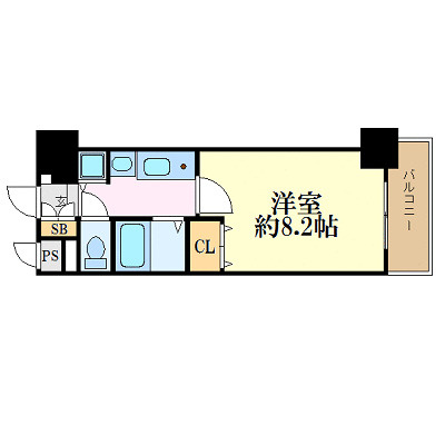 プレサンス名古屋駅前グランヴィルの間取り