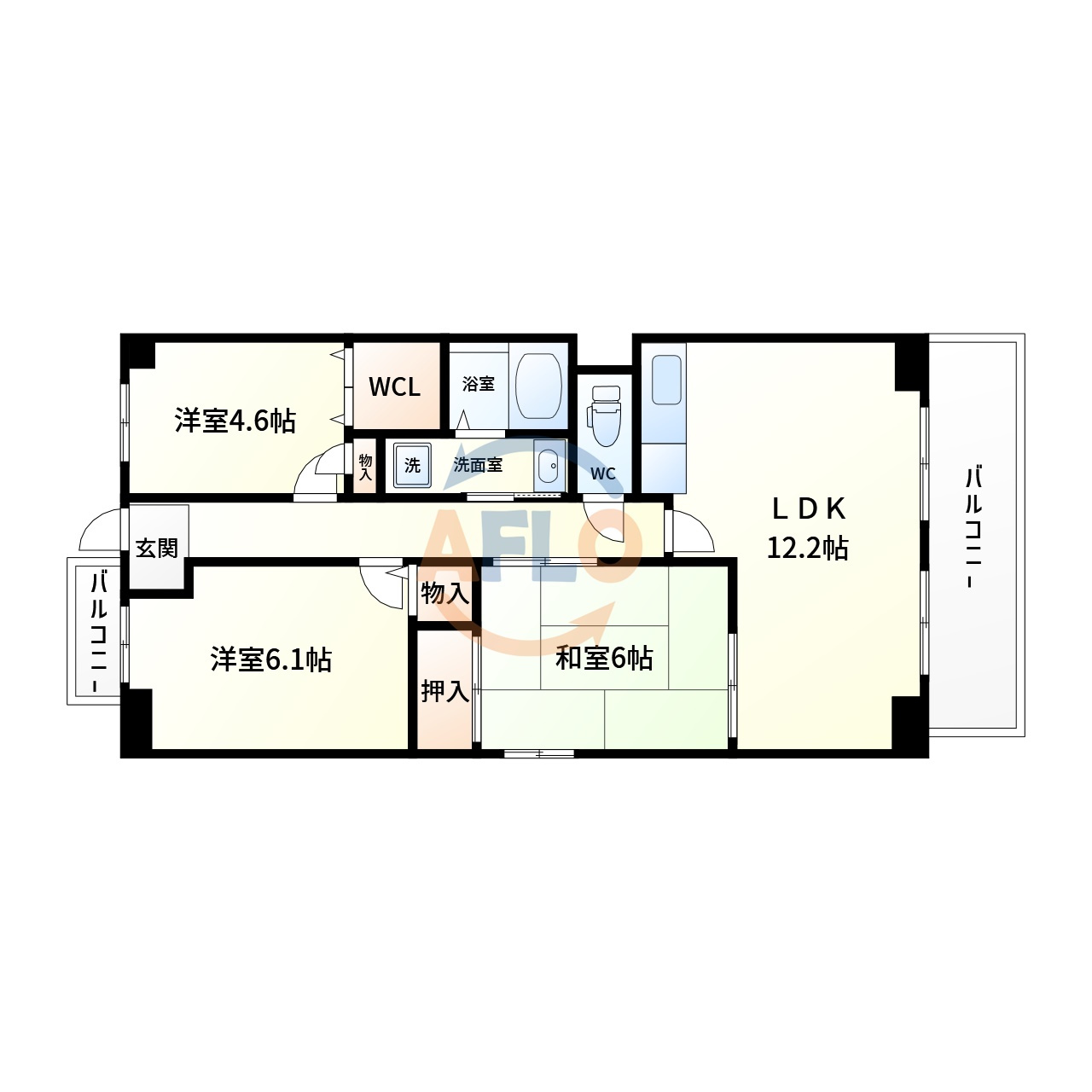 レジデンシア北田辺　北田辺小学校の間取り|レジデンシア北田辺　間取り