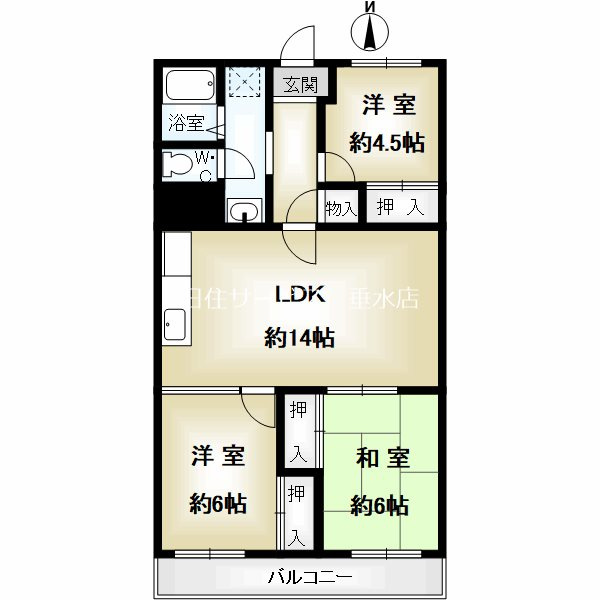 メゾン上高丸の間取り|３LDK