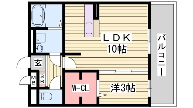 セジュール白浜　B棟の間取り