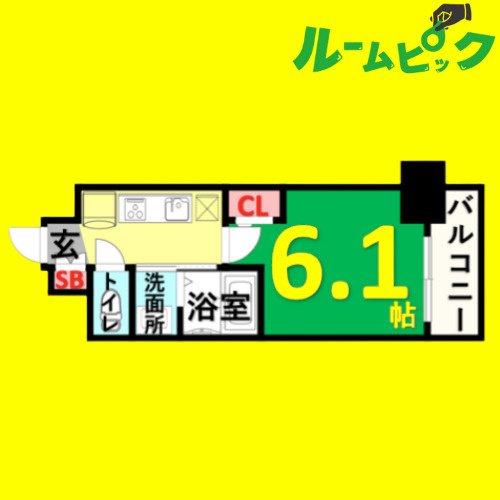 エステムコート名古屋新栄Ⅲグローリィ　名古屋市賃貸　仲介手数料無料の間取り