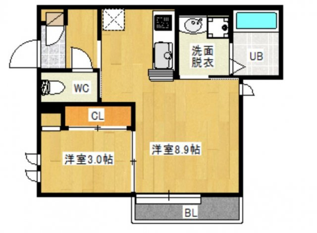 GRANDTIC Dolce 井尻(グランティックドルチェ井尻)の間取り|使いやすい間取りです。