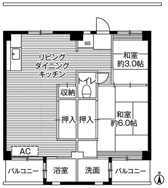 ビレッジハウス江戸川台4号棟の間取り