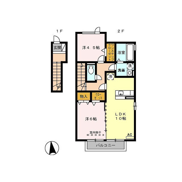 羽島郡岐南町若宮地３丁目のアパートの間取り
