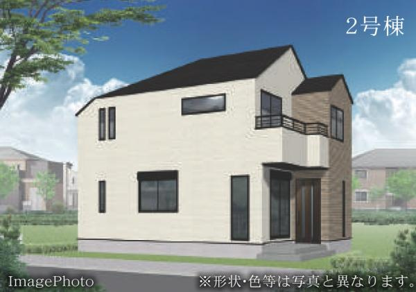 横浜市旭区白根６丁目の新築一戸建の完成予想図|外観のイメージパースです。
お洒落な外観で完成が楽しみです。
