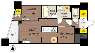 【間取り】 | ＮＯＧＡＴ Ａ　ＲＥＳＩＤＥＮＣＥ
