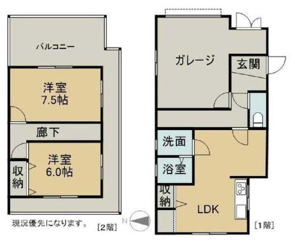 和歌山市黒田　中古戸建の間取り