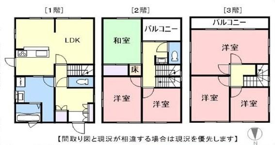 桃山町調月　中古戸建の間取り