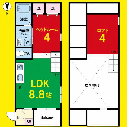 ウエストエム　名古屋市賃貸　仲介手数料無料の間取り