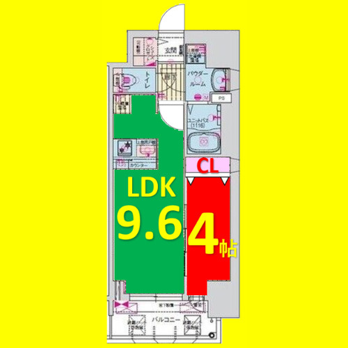 プレサンス今池駅前フェルディノ　名古屋市賃貸　仲介手数料無料の間取り