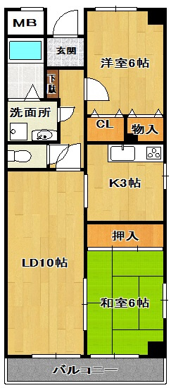 【間取り】 | ガーデンヴィラクレセント | 角部屋です