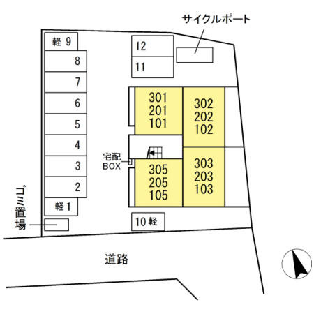 D-ROOMクレスト国分の区画図