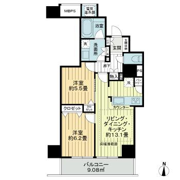 ライオンズタワー岡山表町の間取り