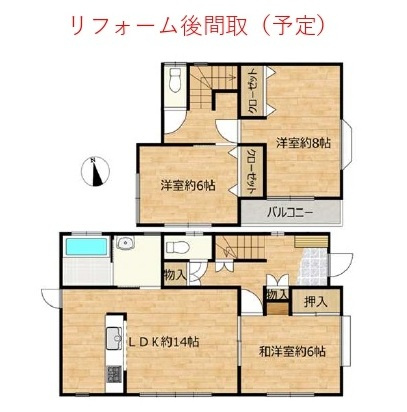 中古戸建　深谷市東大沼90-5（リフォーム住宅）の間取り