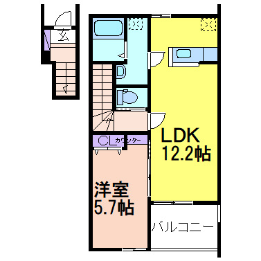 La Cielの間取り|掲載写真は同建物・反転タイプのお部屋です。現況優先といたします。