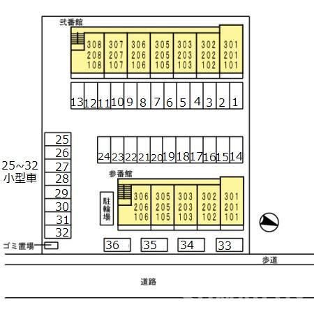 パレス丹波　弐番館の区画図