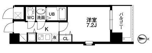 クラウンハイム北心斎橋フラワーコートの間取り