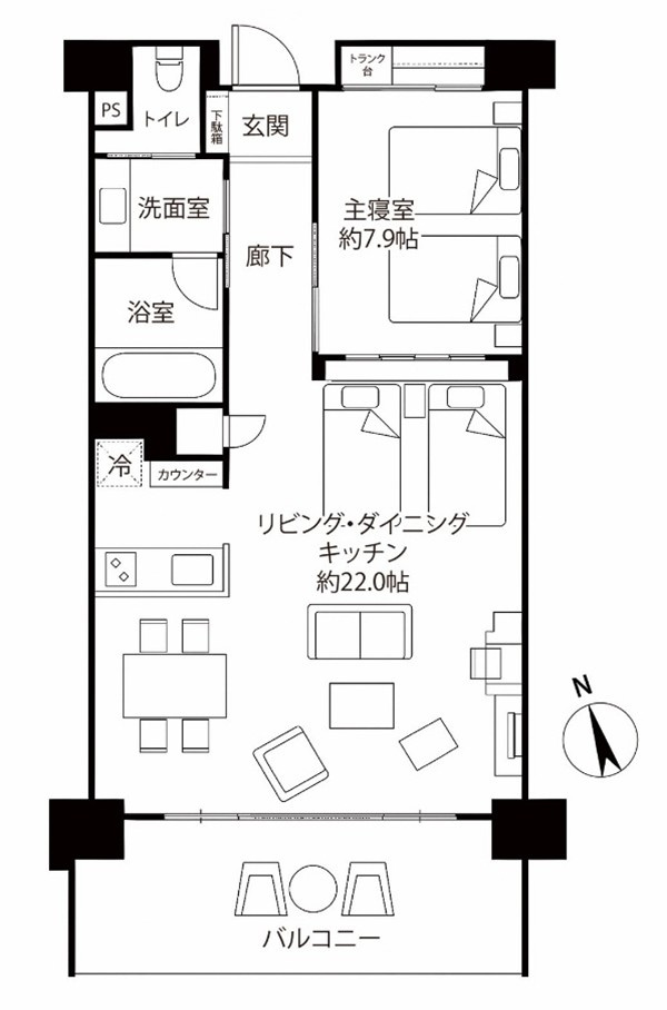 アラマハイナコンドホテルの間取り