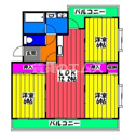 【間取り】 | カームヒルズ板付の間取り