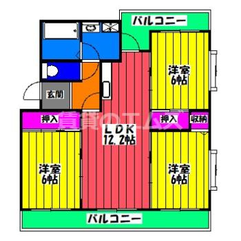 【間取り】 | カームヒルズ板付 | カームヒルズ板付の間取り