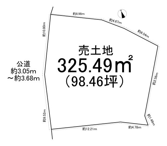 常滑市北条1丁目　全1区画の土地図|敷地面積約98坪♪