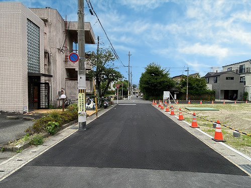北白川上池田町 土地 6号地の前面道路含む現地写真