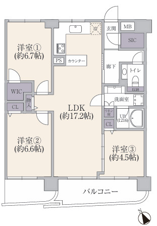 グランドシティ野方の間取り