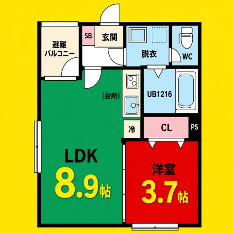HALO　名古屋市賃貸　仲介手数料無料の間取り