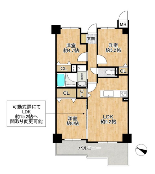 【間取り】 | ☆ダイアパレス鶴山台